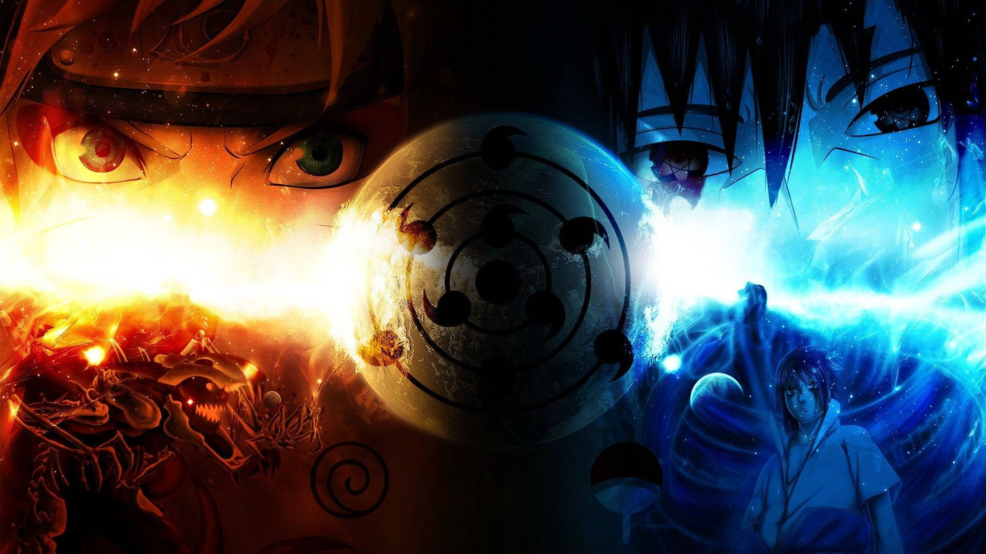 Fantastisk Naruto og Sasuke med Sharingan Wallpapers