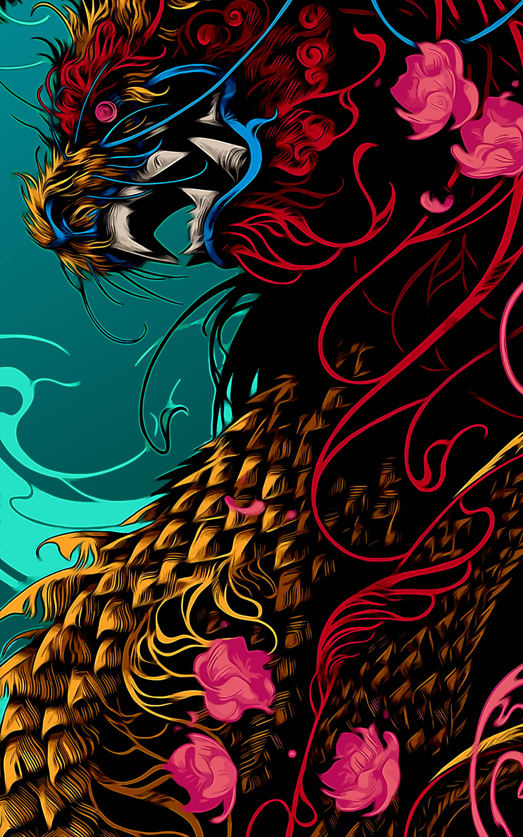 Farvedragekunst til iPhone-skærme Wallpapers