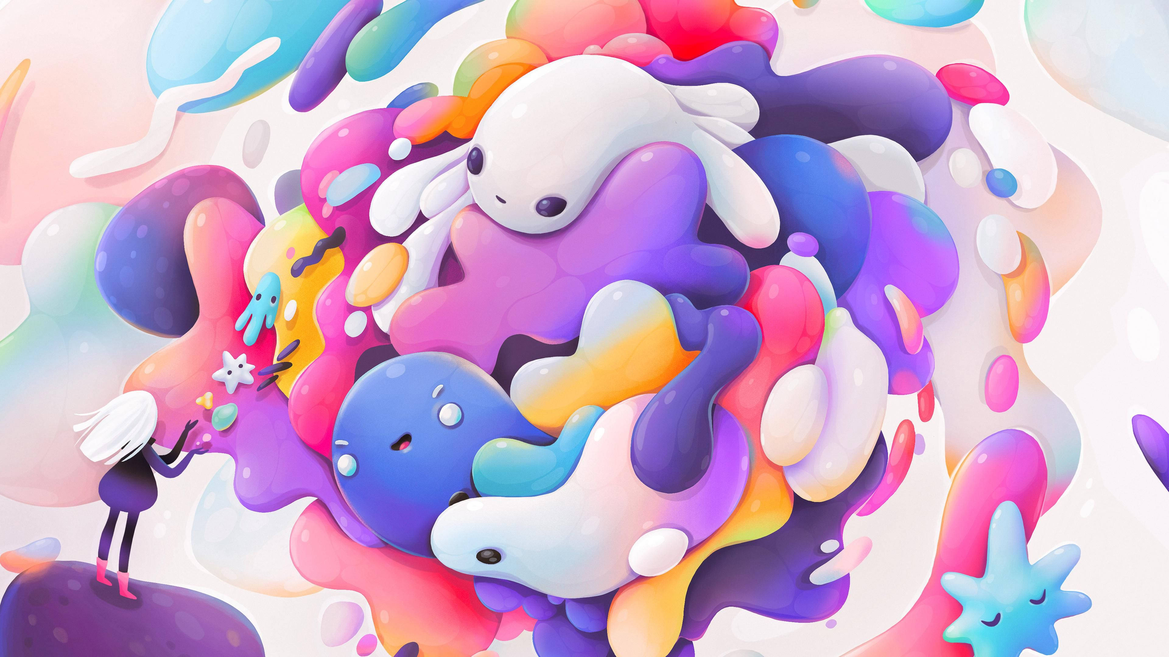 Farverig 4K Doodle Wallpapers