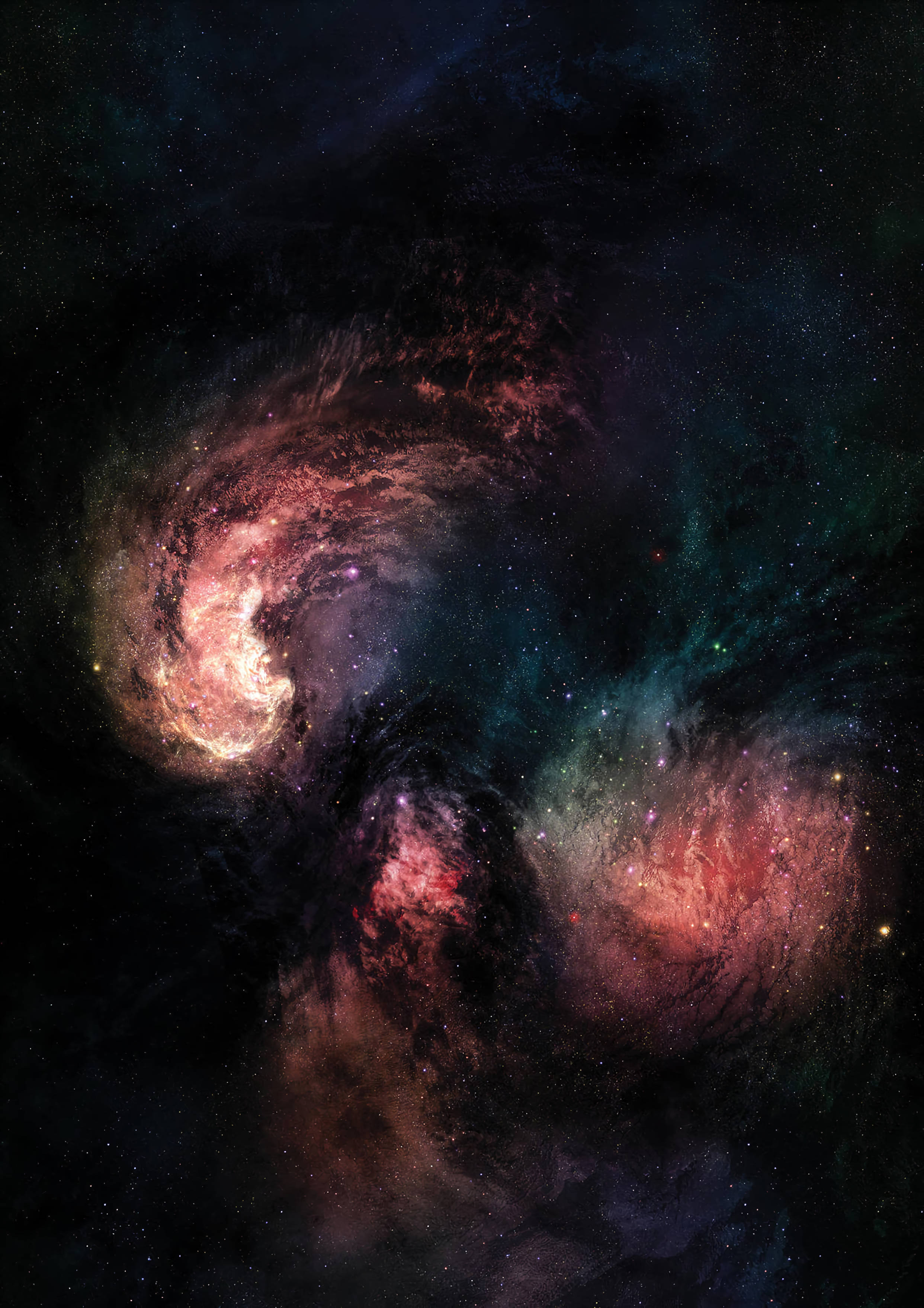 Farverig galakse i universet Wallpapers