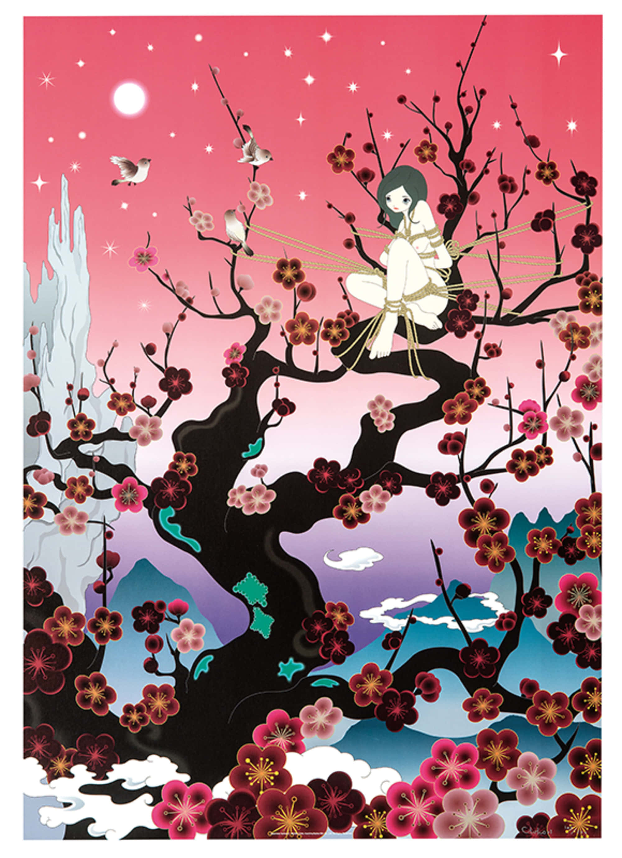 Farverig japansk popkunst-baggrund Wallpapers