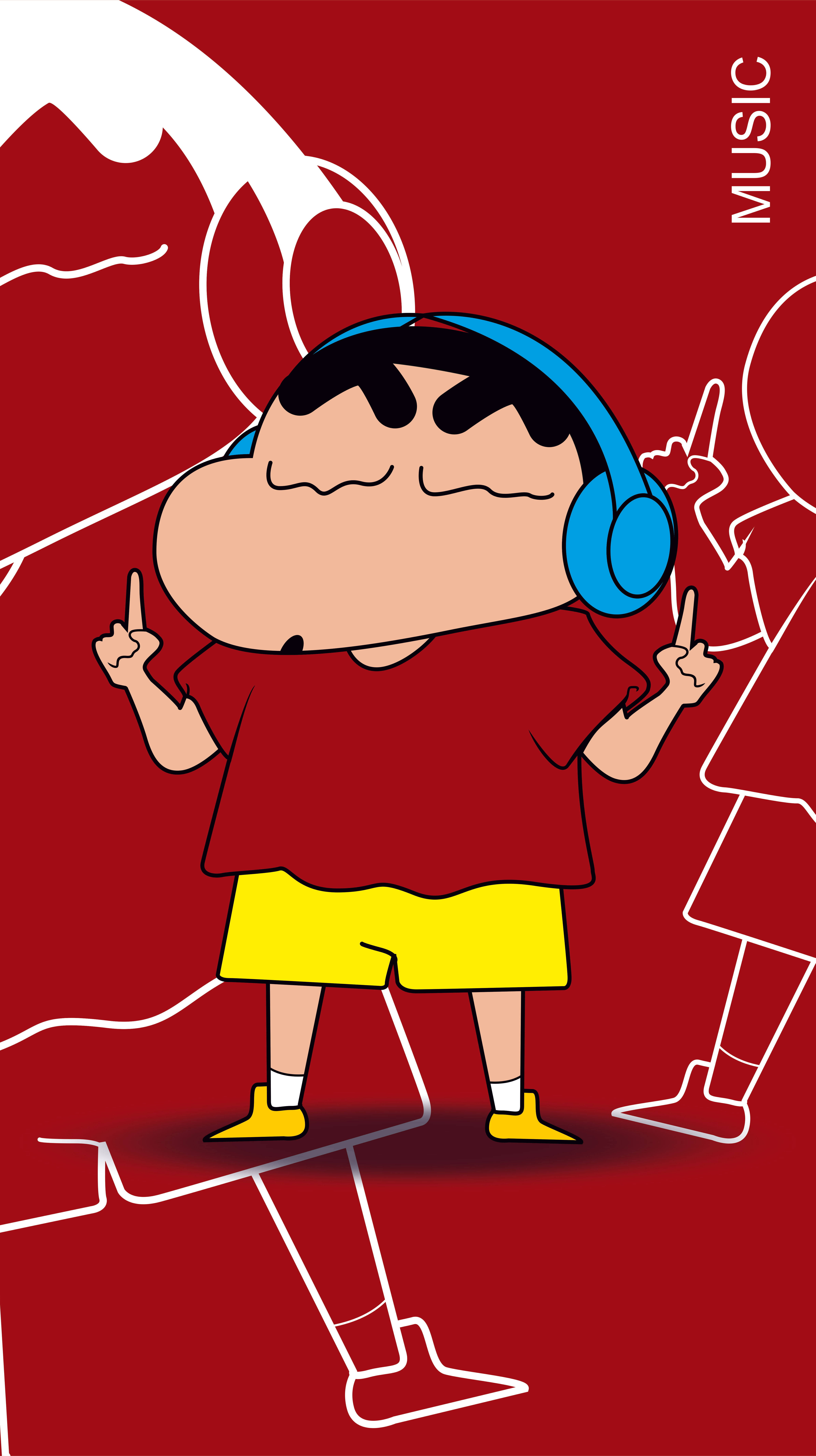 Farverig og levende Crayon Shin-chan 8K telefonbaggrund Wallpapers