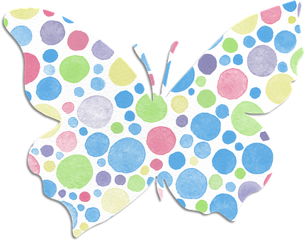 Farverig prikket sommerfugleillustration Wallpapers