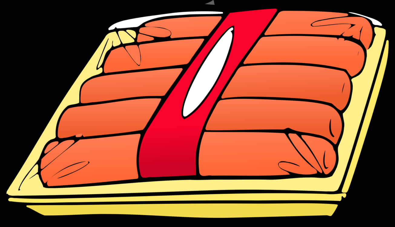 Farverig tegneserieillustration af hotdogspakke Wallpapers