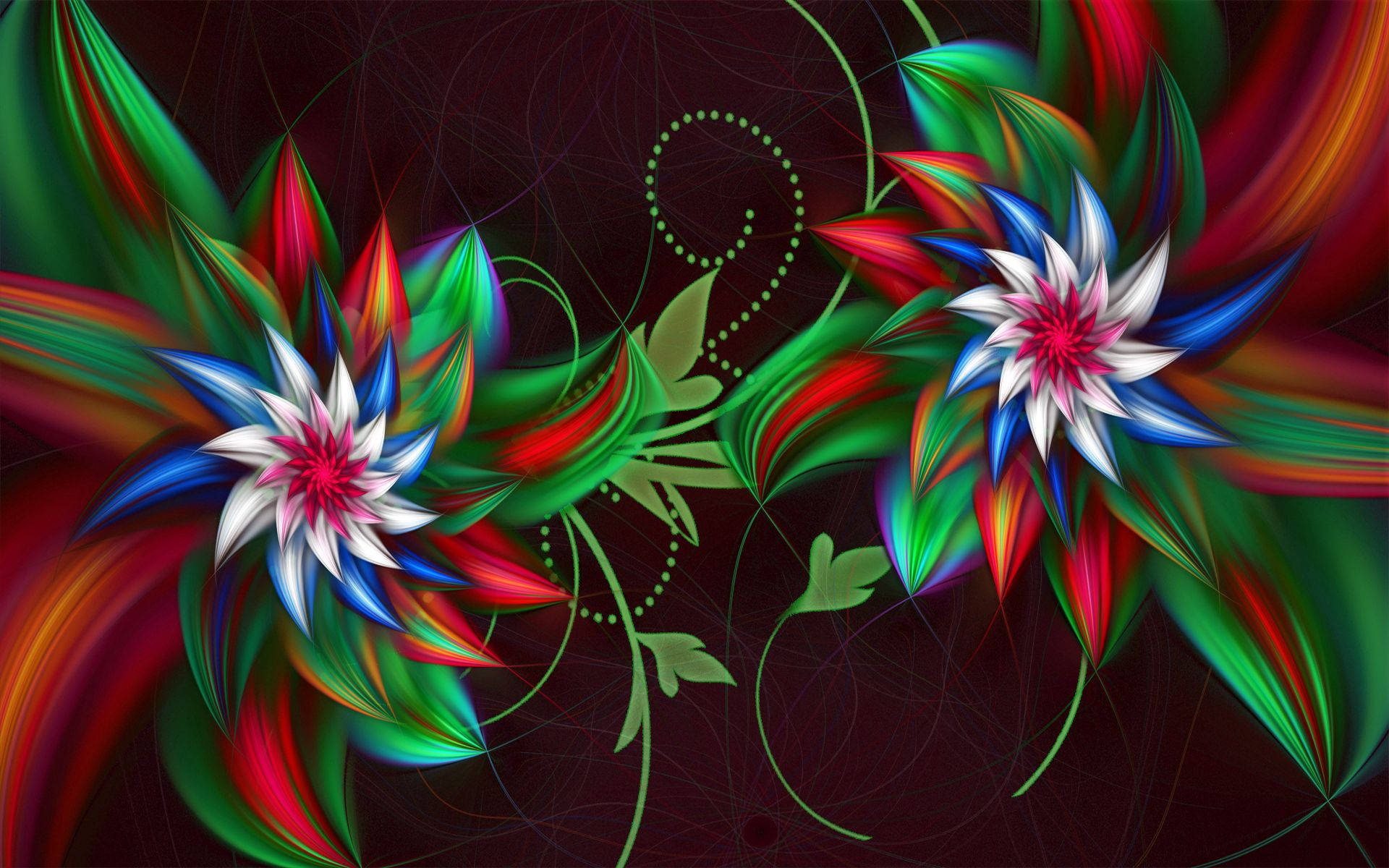 Farverige 3D psykedeliske blomster Wallpapers