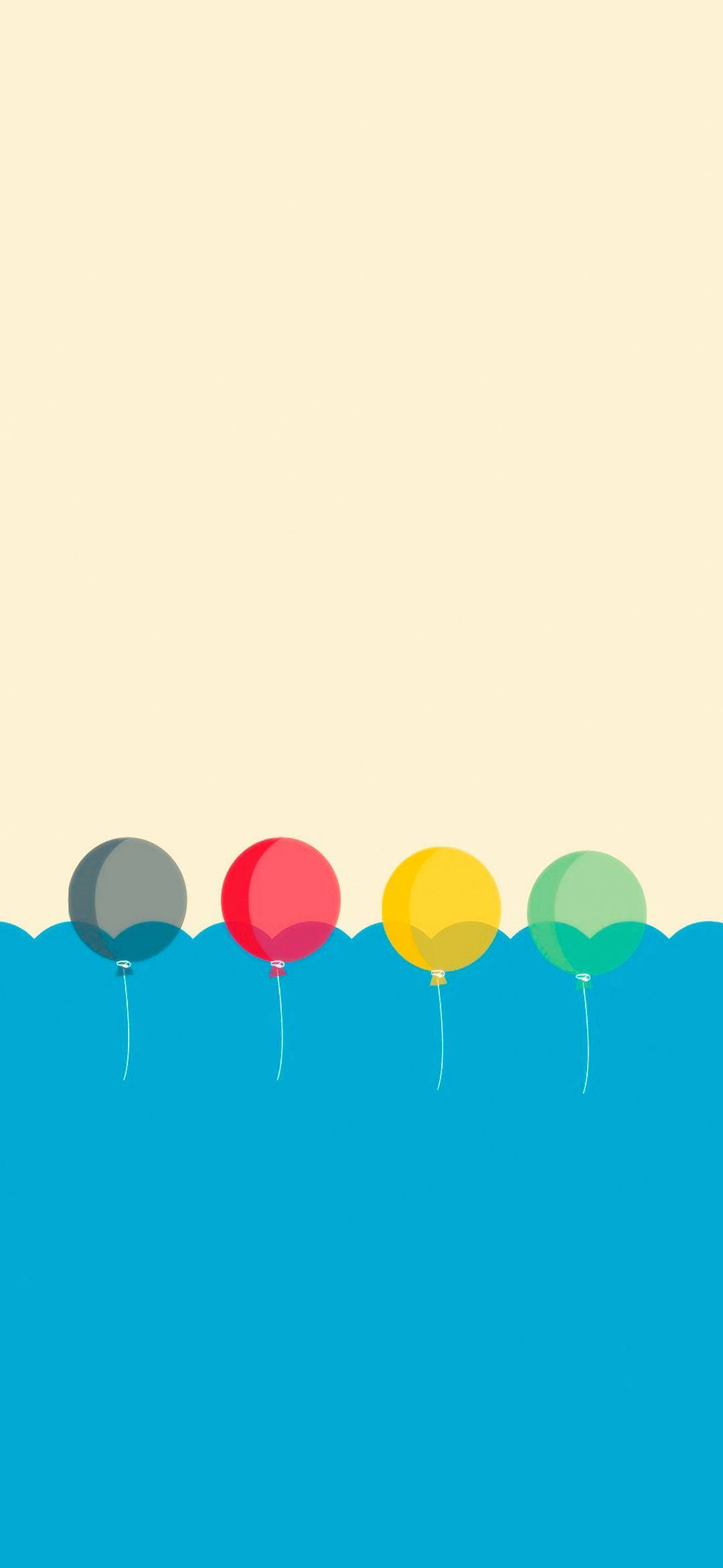 Farverige balloner minimalistisk Android Wallpapers