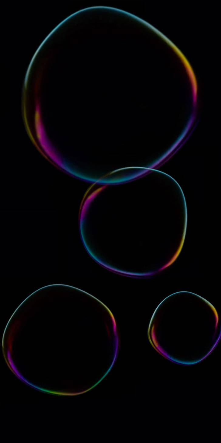 Farverige bobler som baggrund på Xiaomi Redmi Note 9 skærm Wallpapers