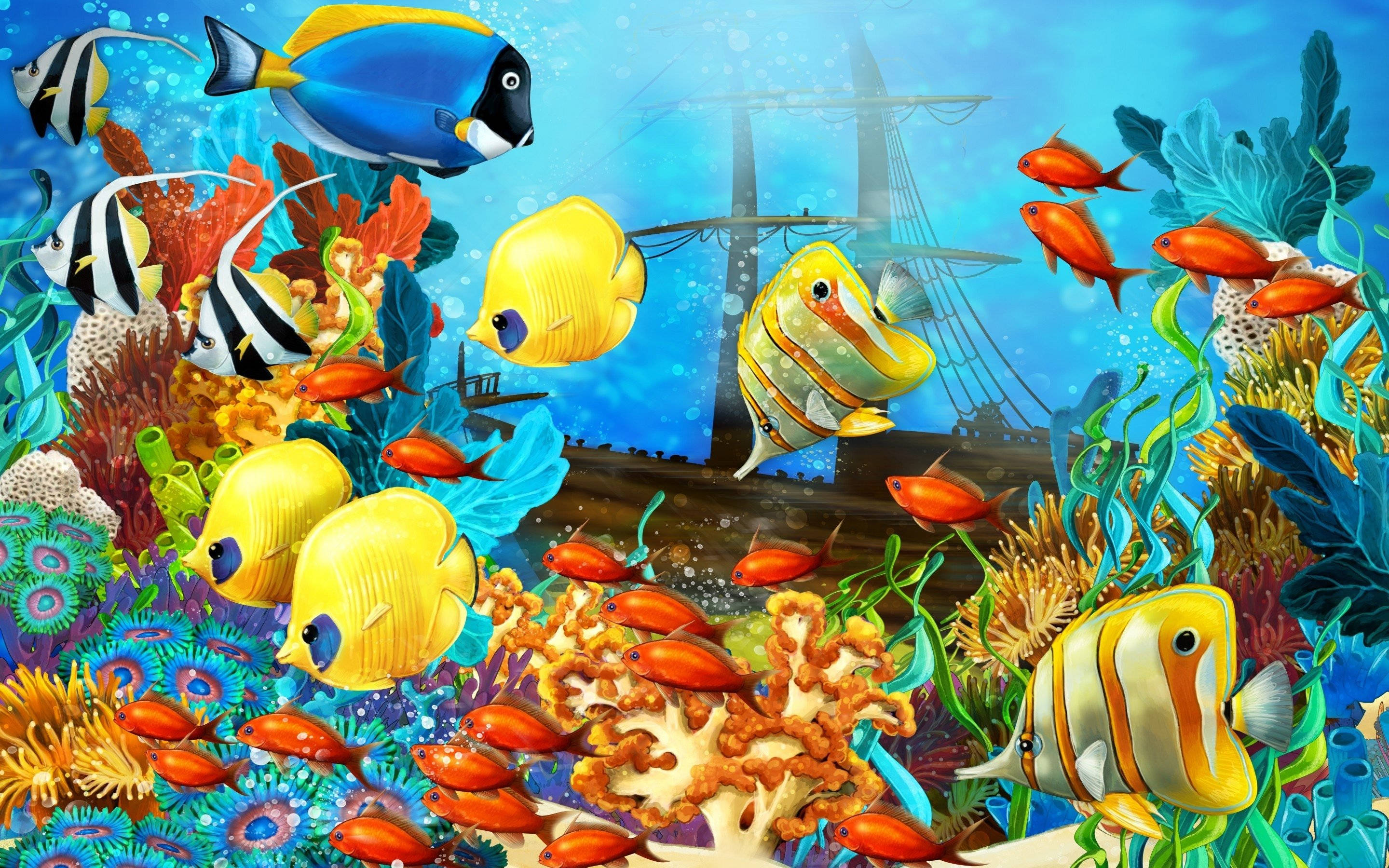 Farverige fede fisk Wallpapers