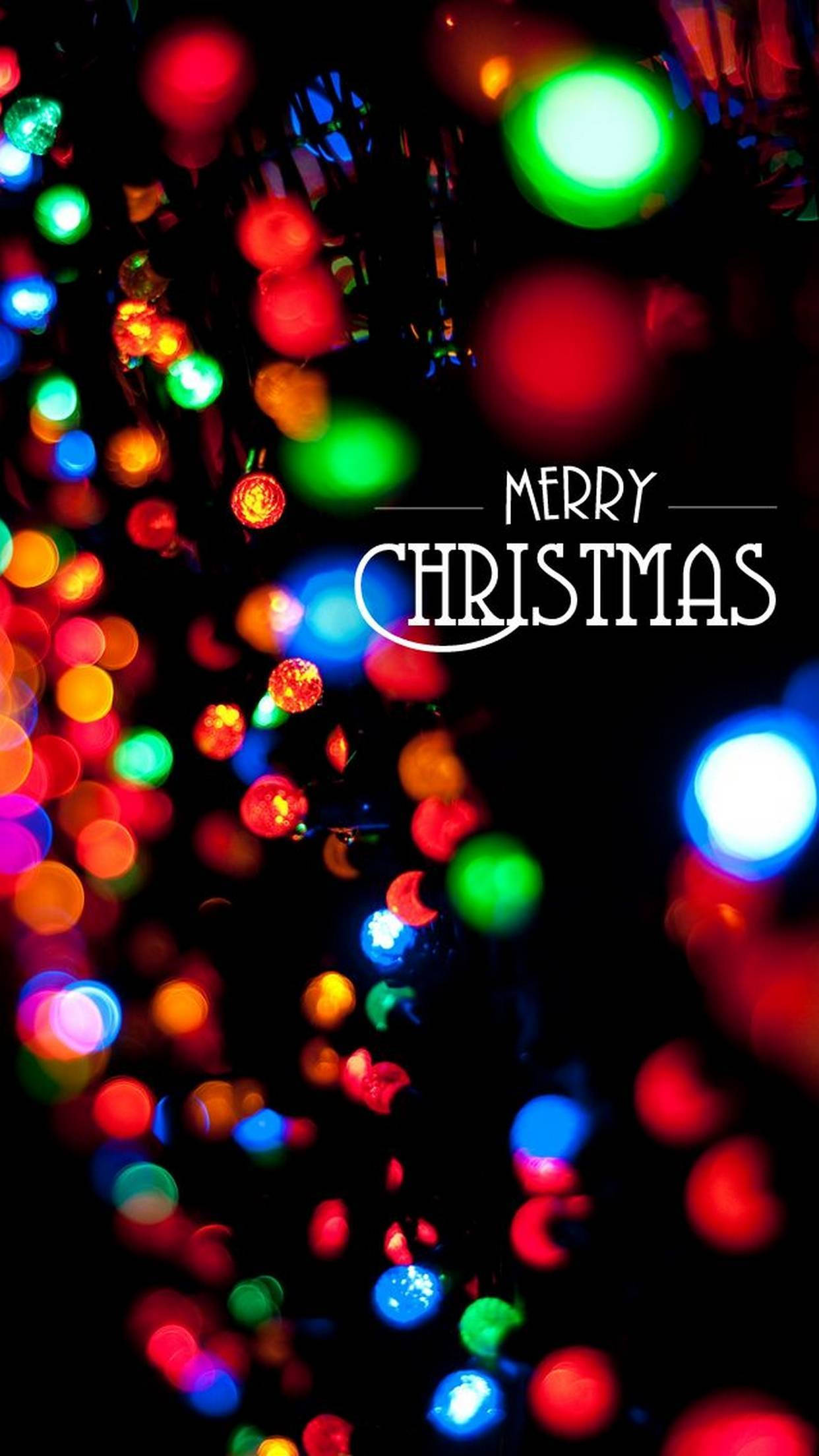 Farverige lys Glædelig Jul iPhone Wallpapers