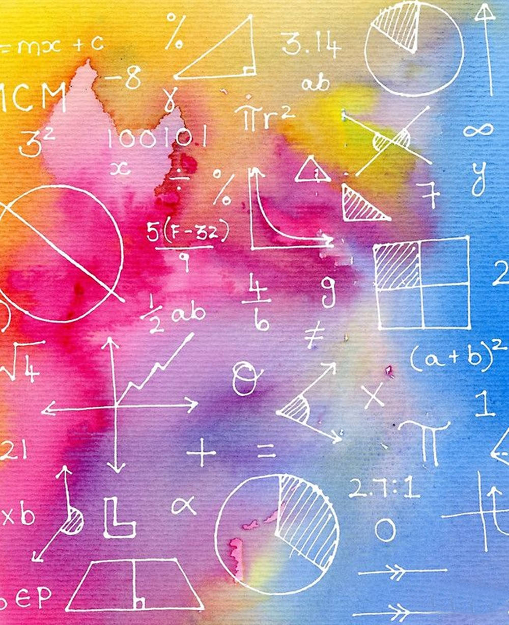 Farverige matematikligninger kunst Wallpapers