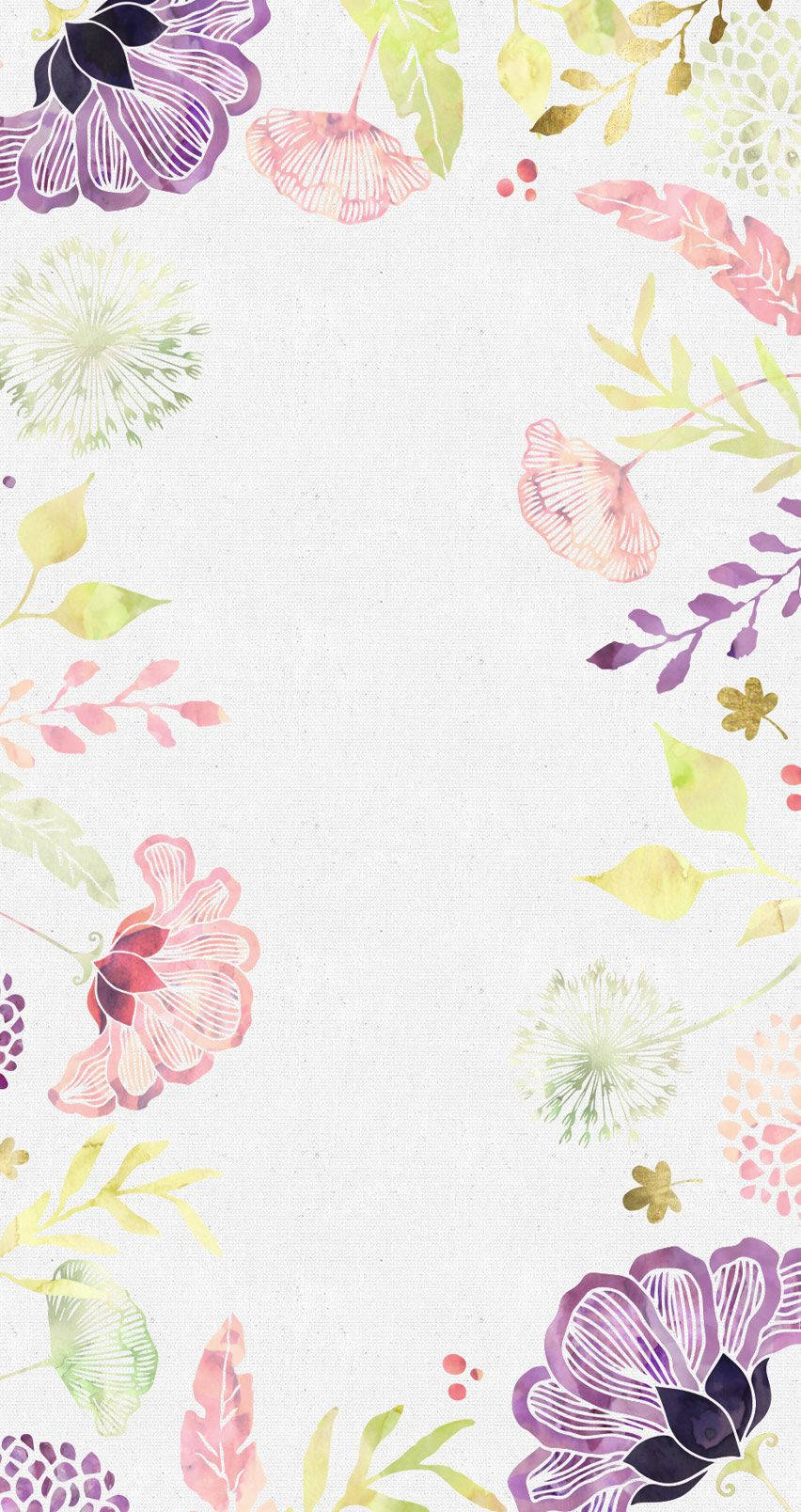 Farverige Stiliserede Blomster Floral iPhone Wallpapers