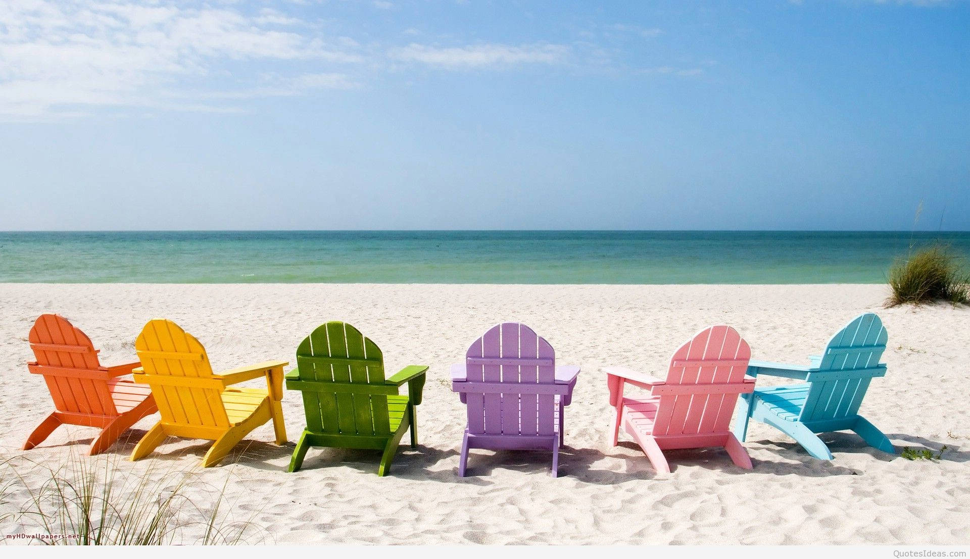 Farverige strandstole sommer skrivebord Wallpapers