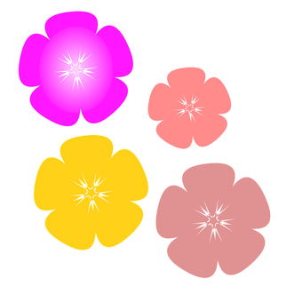Farverige vektorblomster på sort baggrund Wallpapers
