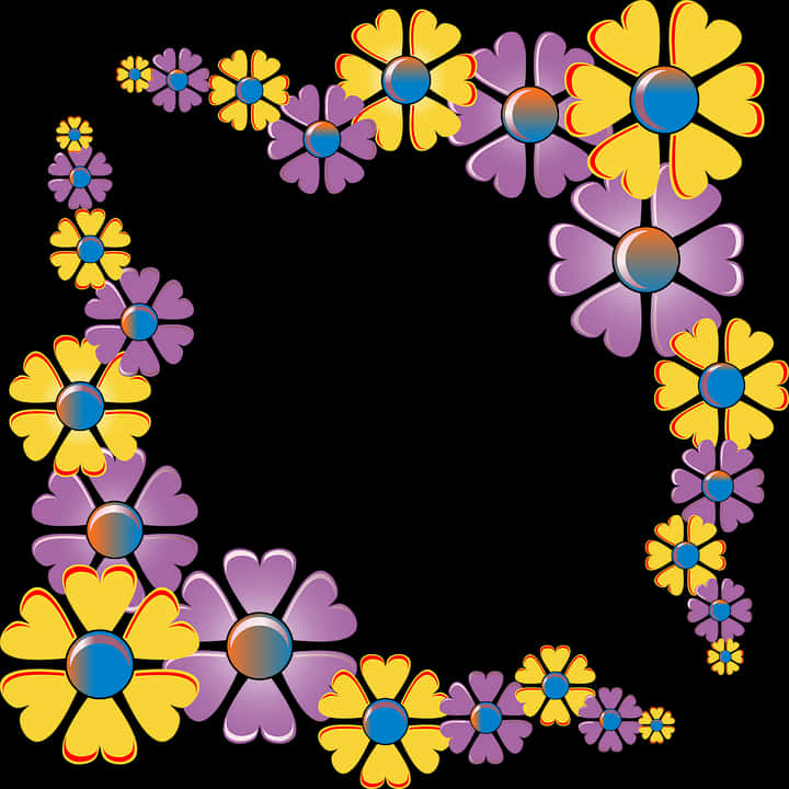 Farverigt blomsterhjørnedesign Wallpapers