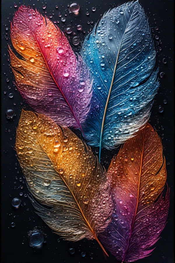 Farverigt Fjer Kunst Vibrerende Abstrakt 4K Wallpapers