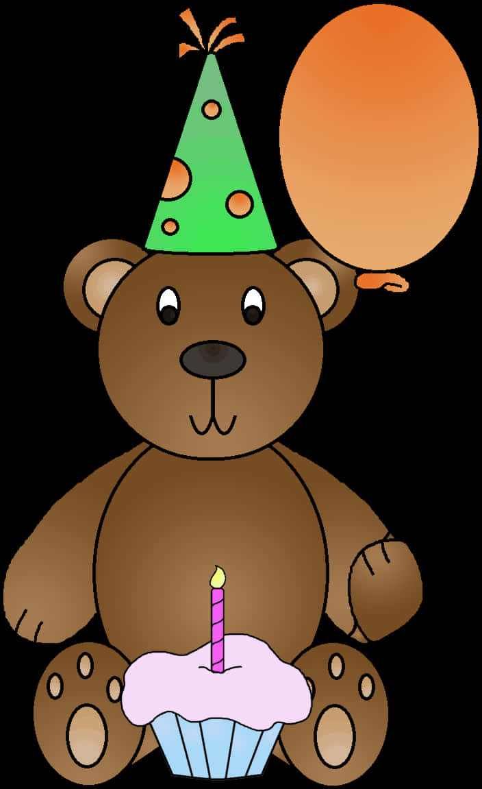 Fødselsdagsfest bamse med cupcake Wallpapers