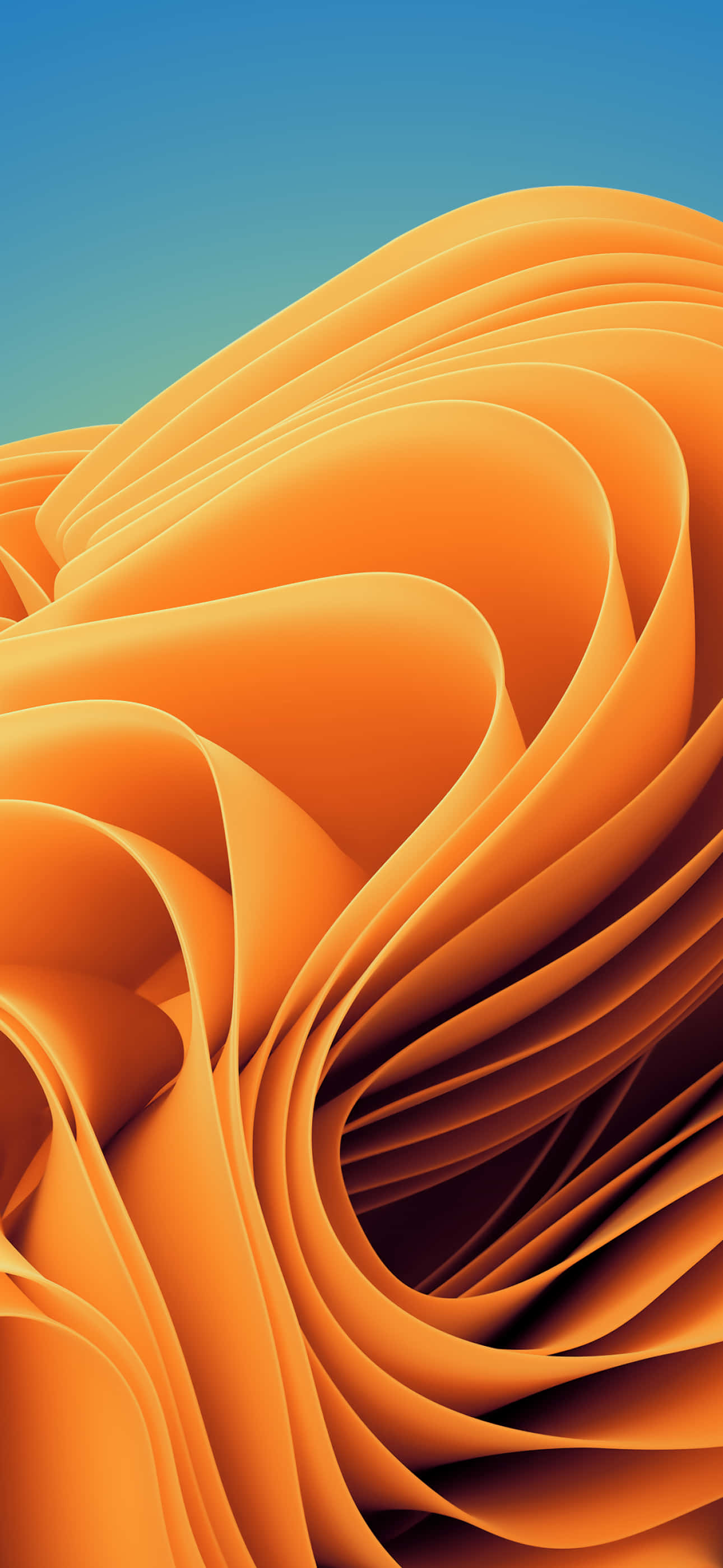 Fed & lys blå og orange farveblok Wallpapers