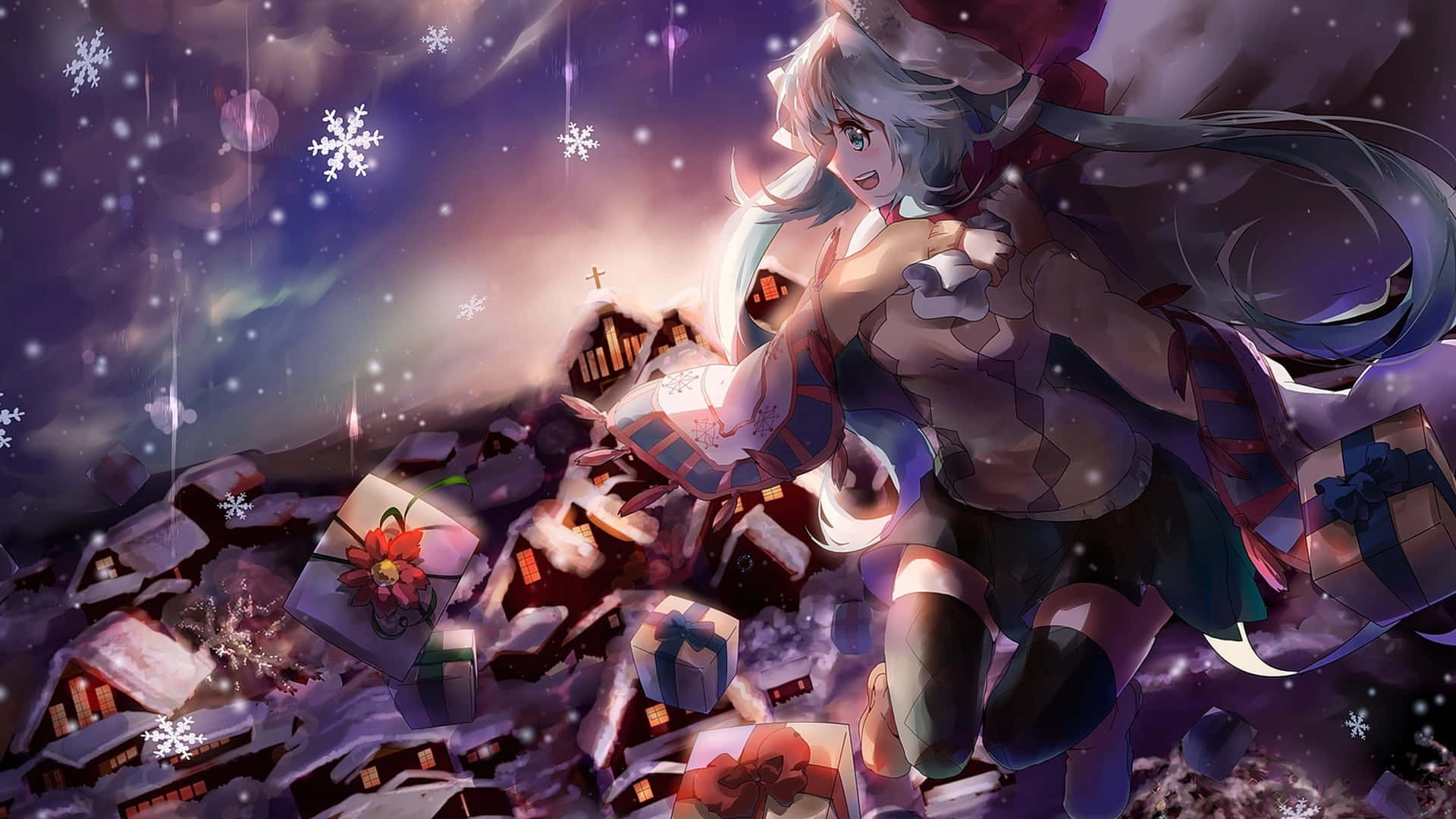 Fejr højtiden med anime-jul Wallpapers