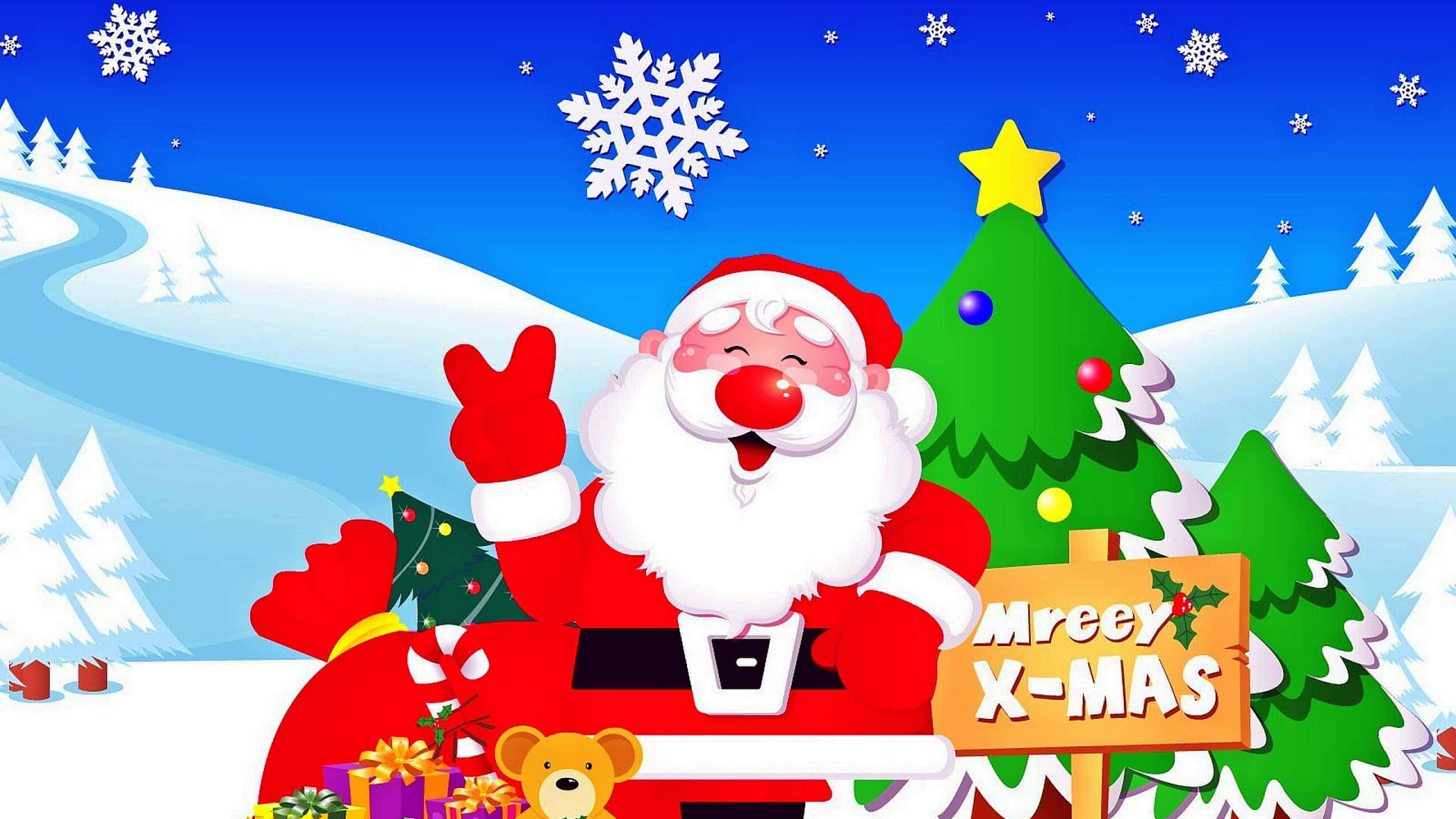 Fejr højtiden med denne søde julebaggrund! Wallpapers