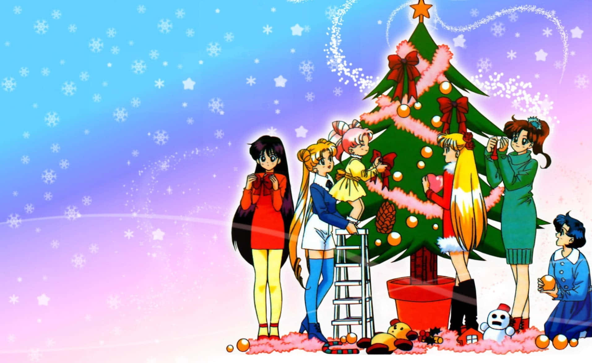 Fejr højtiden med en særlig Anime-jul! Wallpapers