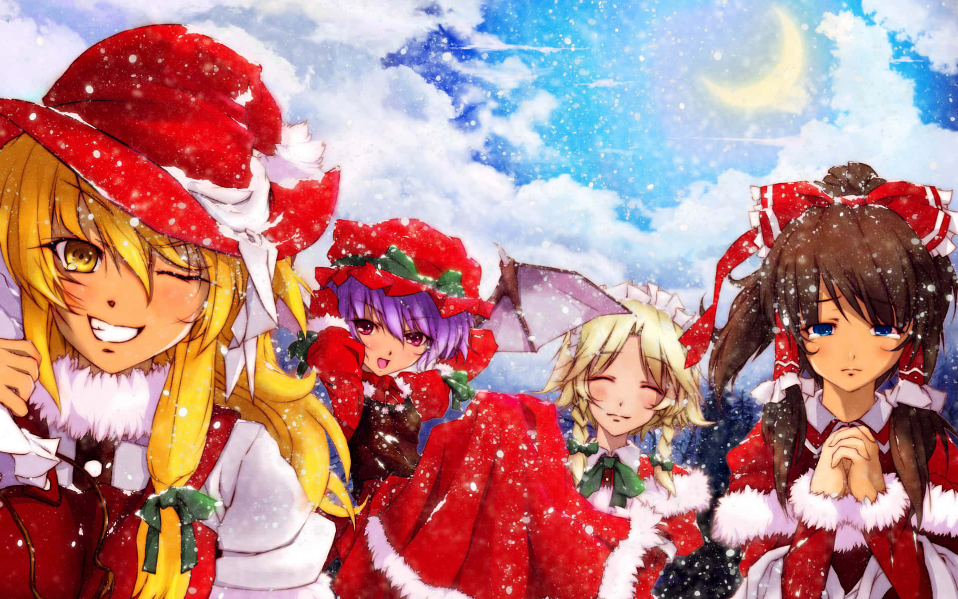 Fejr julen med denne festlige anime-julebaggrund! Wallpapers