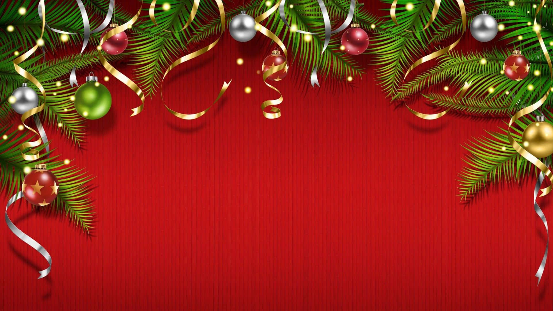 Fejr julen med stil på rød baggrund Wallpapers