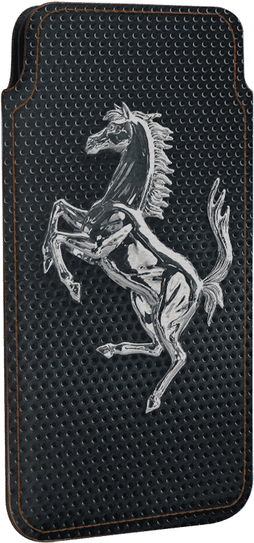 Ferrari Hoppende Hest Emblem på Læder Wallpapers