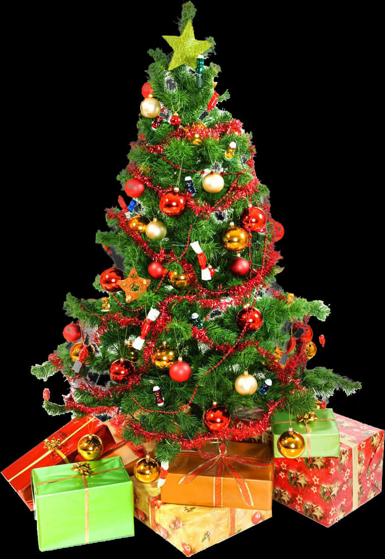 Festlig juletræ med gaver.JPG Wallpapers
