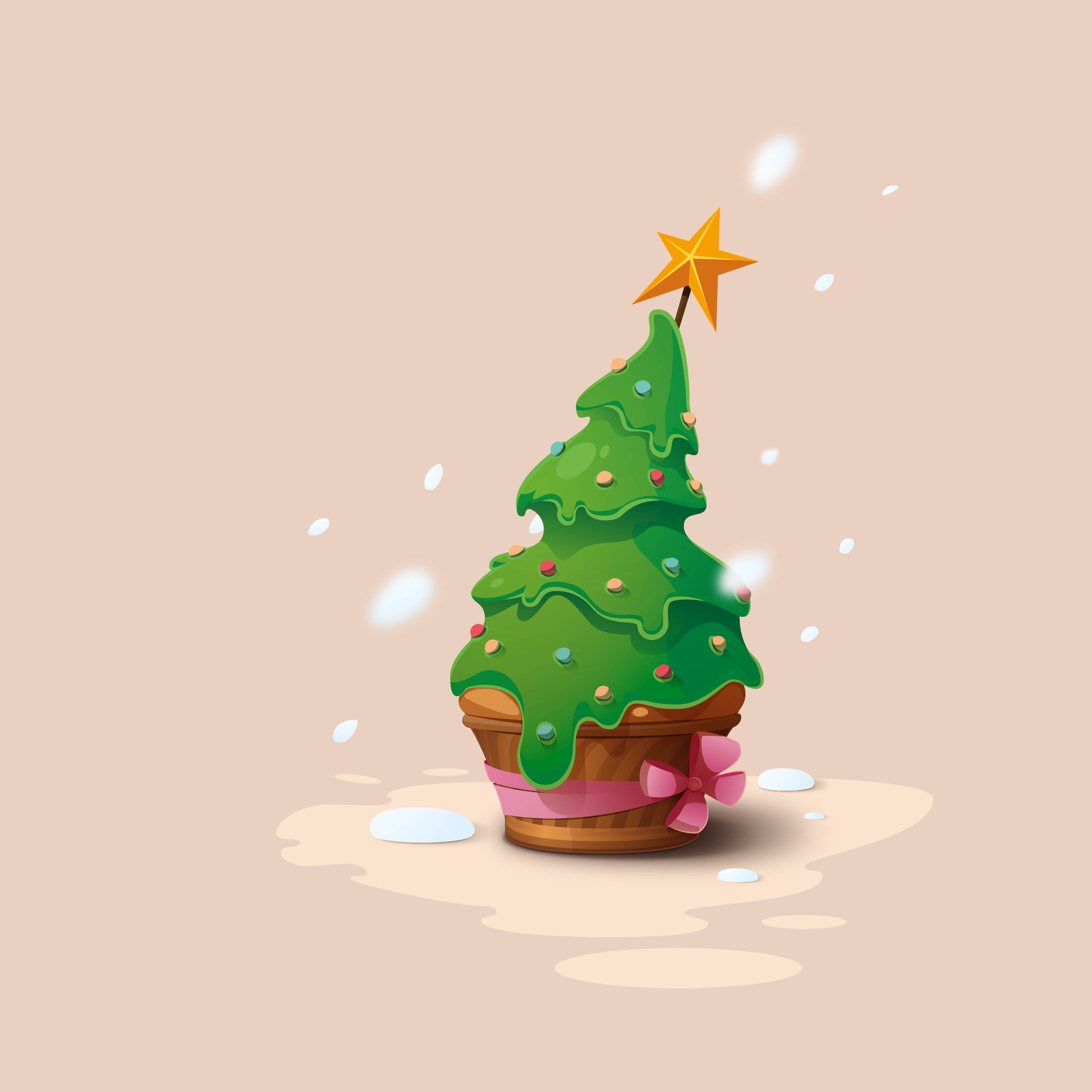Festlig juletræscupcake Wallpapers
