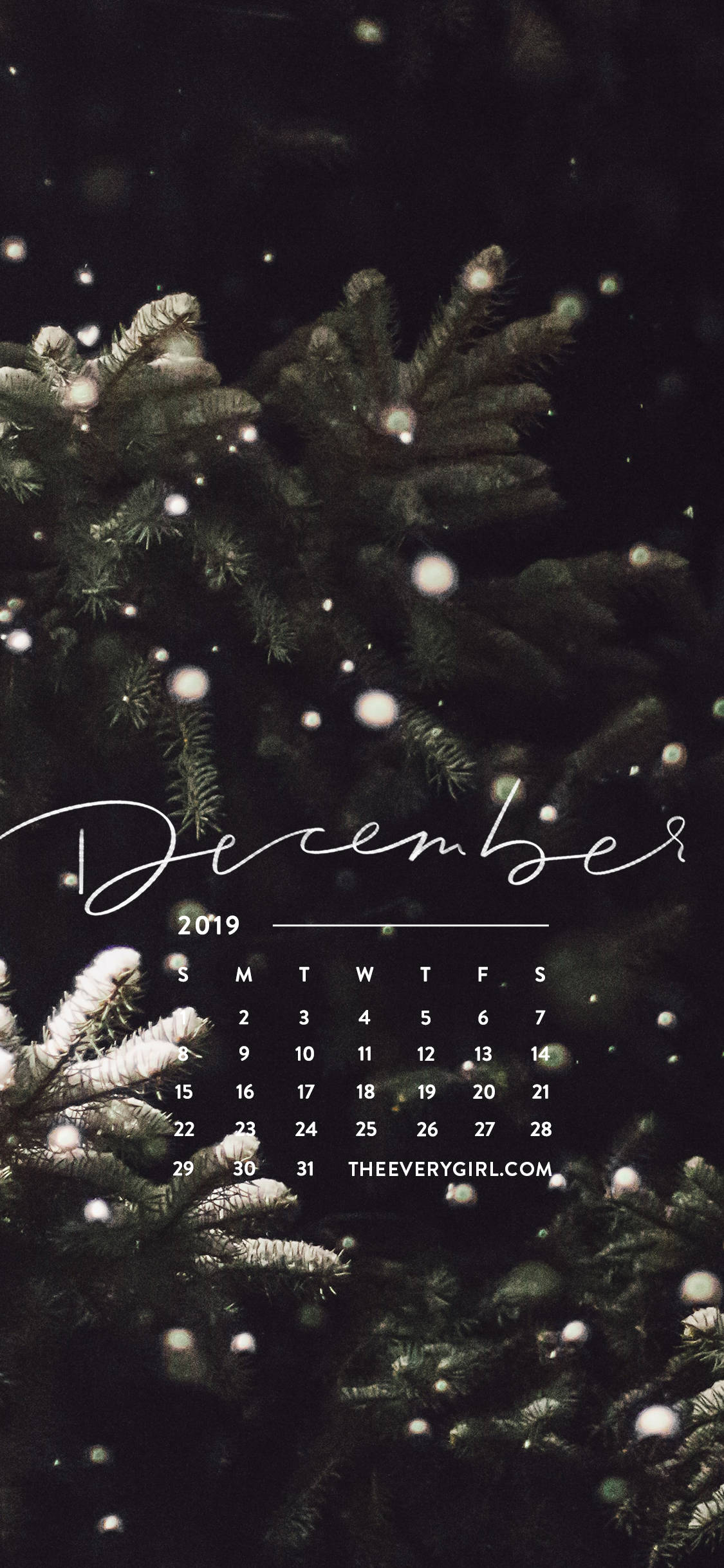Festlig minimalistisk december-julebaggrund til iPhone Wallpapers
