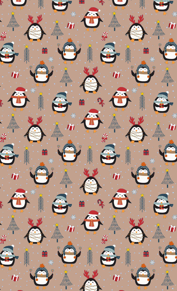 Festlige pingviner fejrer en enkel jul Wallpapers