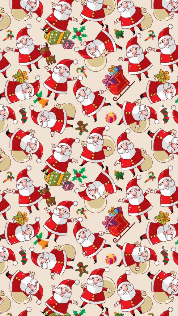 Festligt julemønster med julemanden Wallpapers