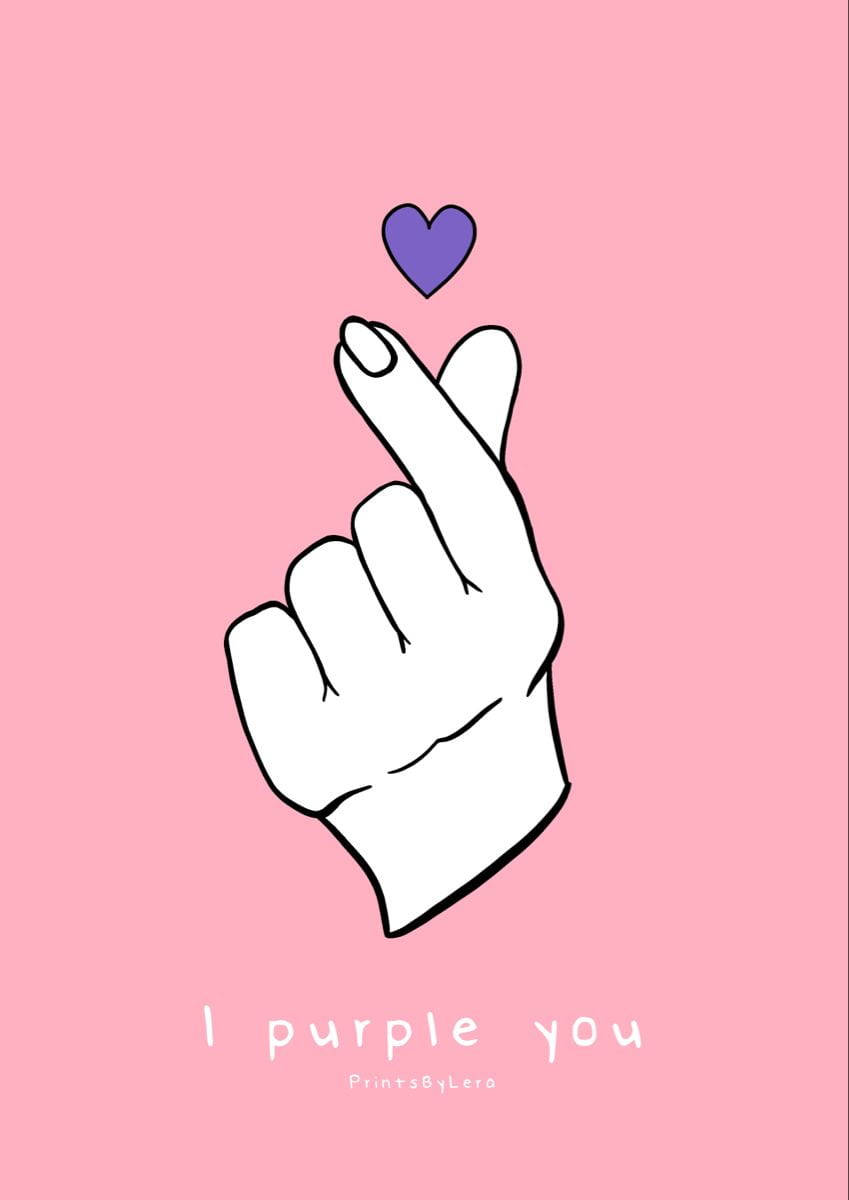 Finger Heart I Purple You Baggrund Wallpapers