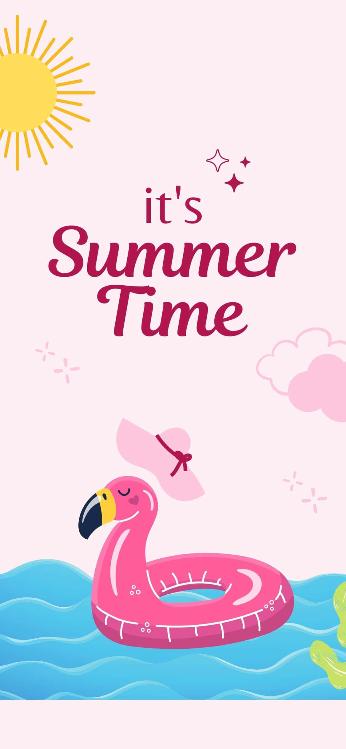 Flamingo Redningskrans iPhone X Sommerbaggrund Wallpapers