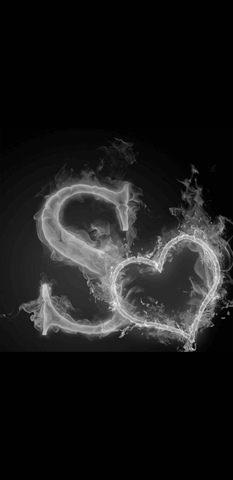 Flammende S og hjerte Wallpapers