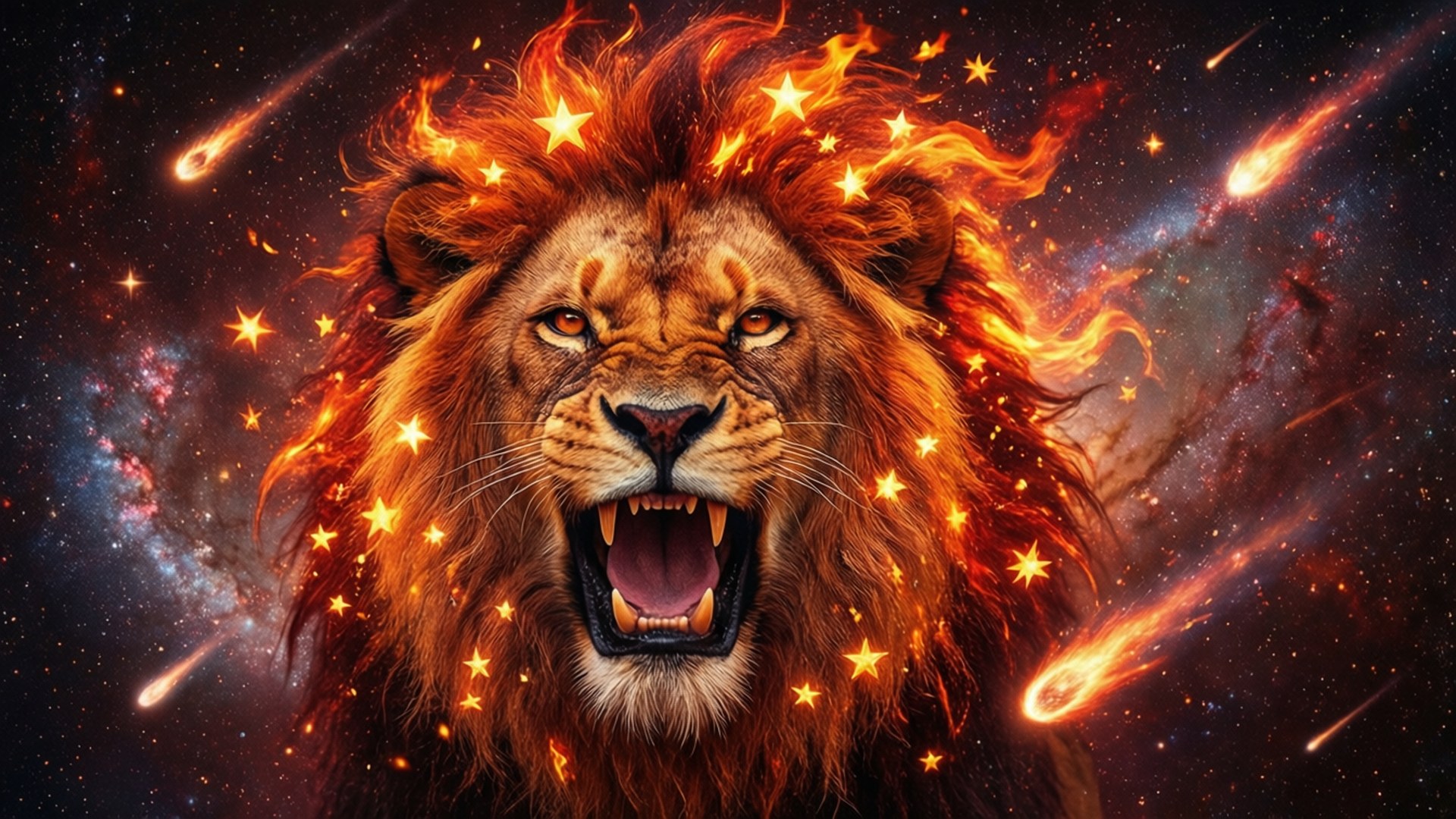 Flammende Stjernemanke Wallpapers