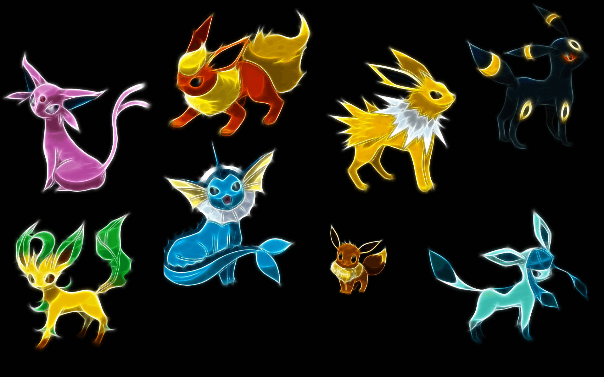 Flareon med sort Pokemon-baggrund Wallpapers