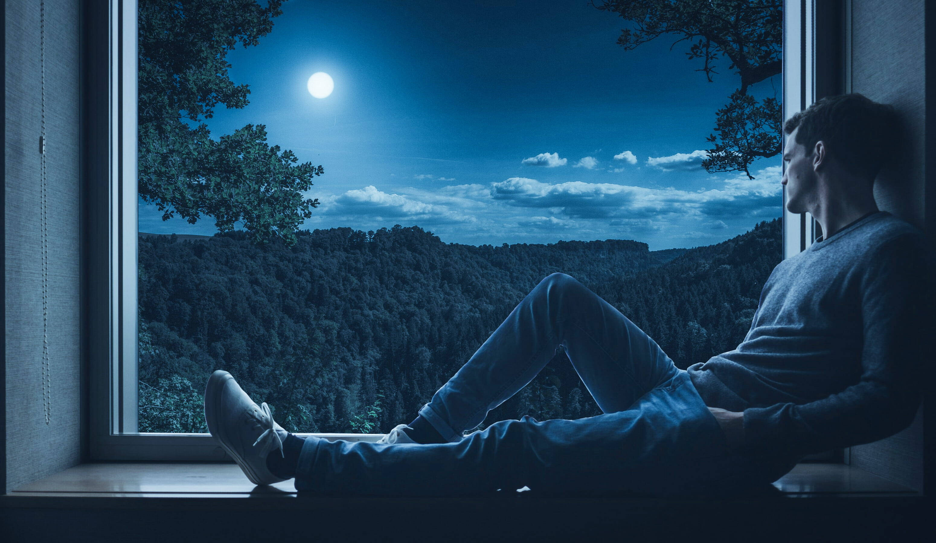 Føler mig alene ved vinduet om natten Wallpapers