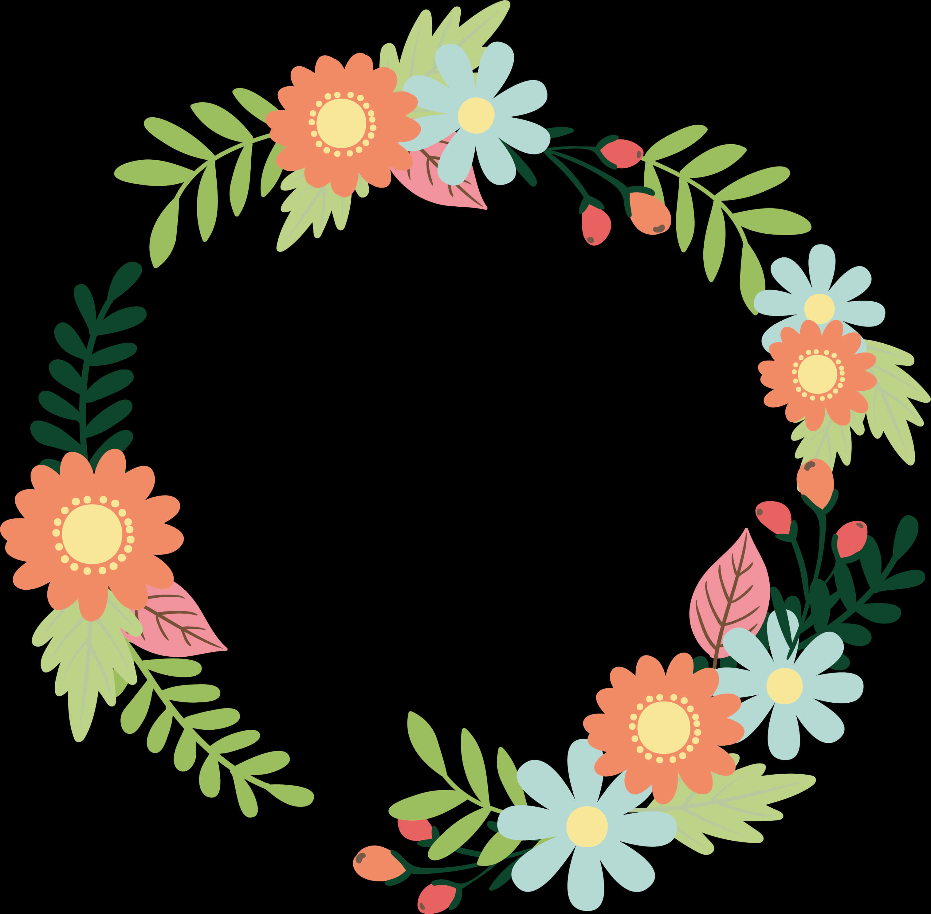 Floral Wreath Vector Graphic Wallpapers