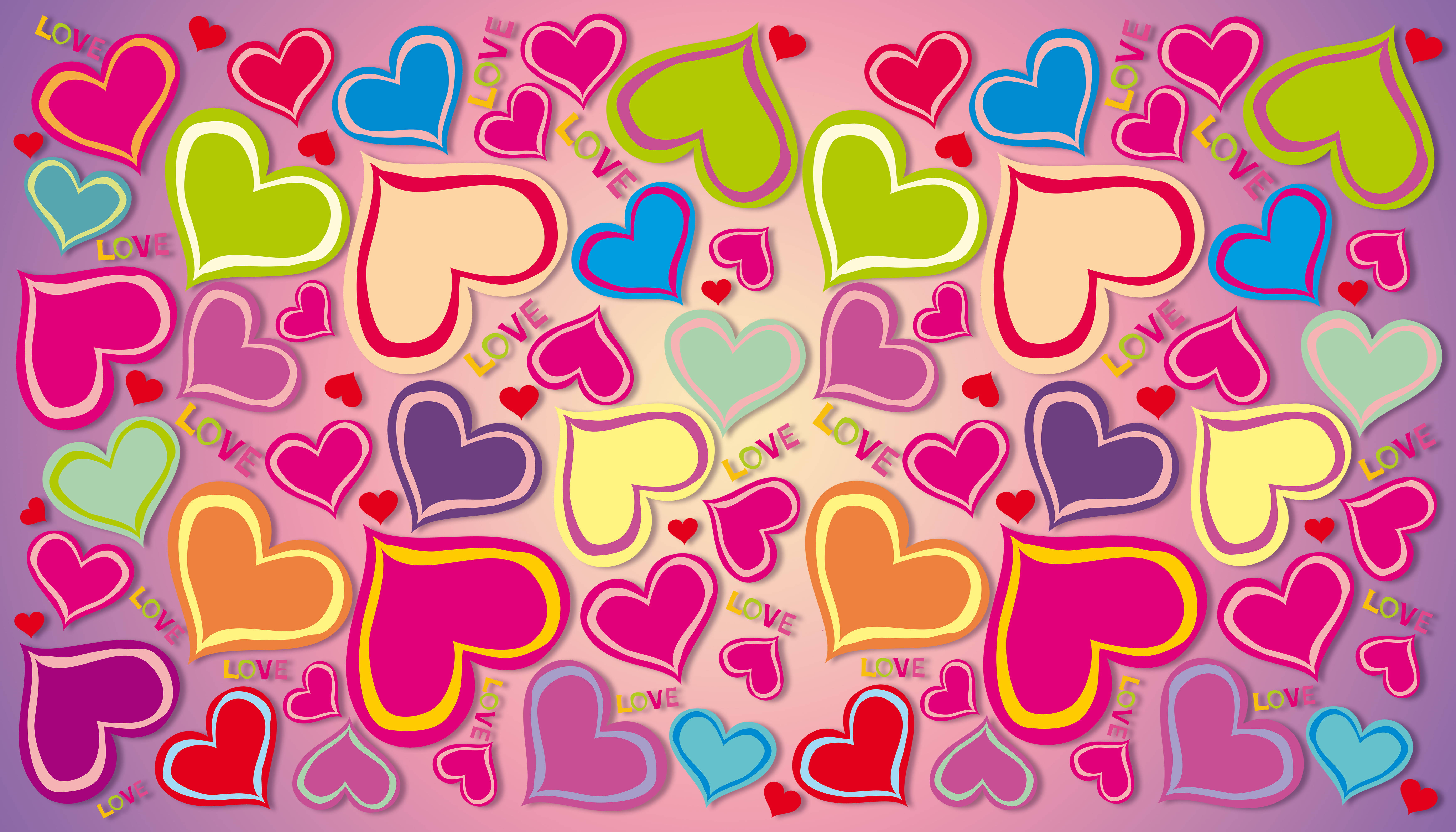 Flot flerfarvet hjerte Wallpapers