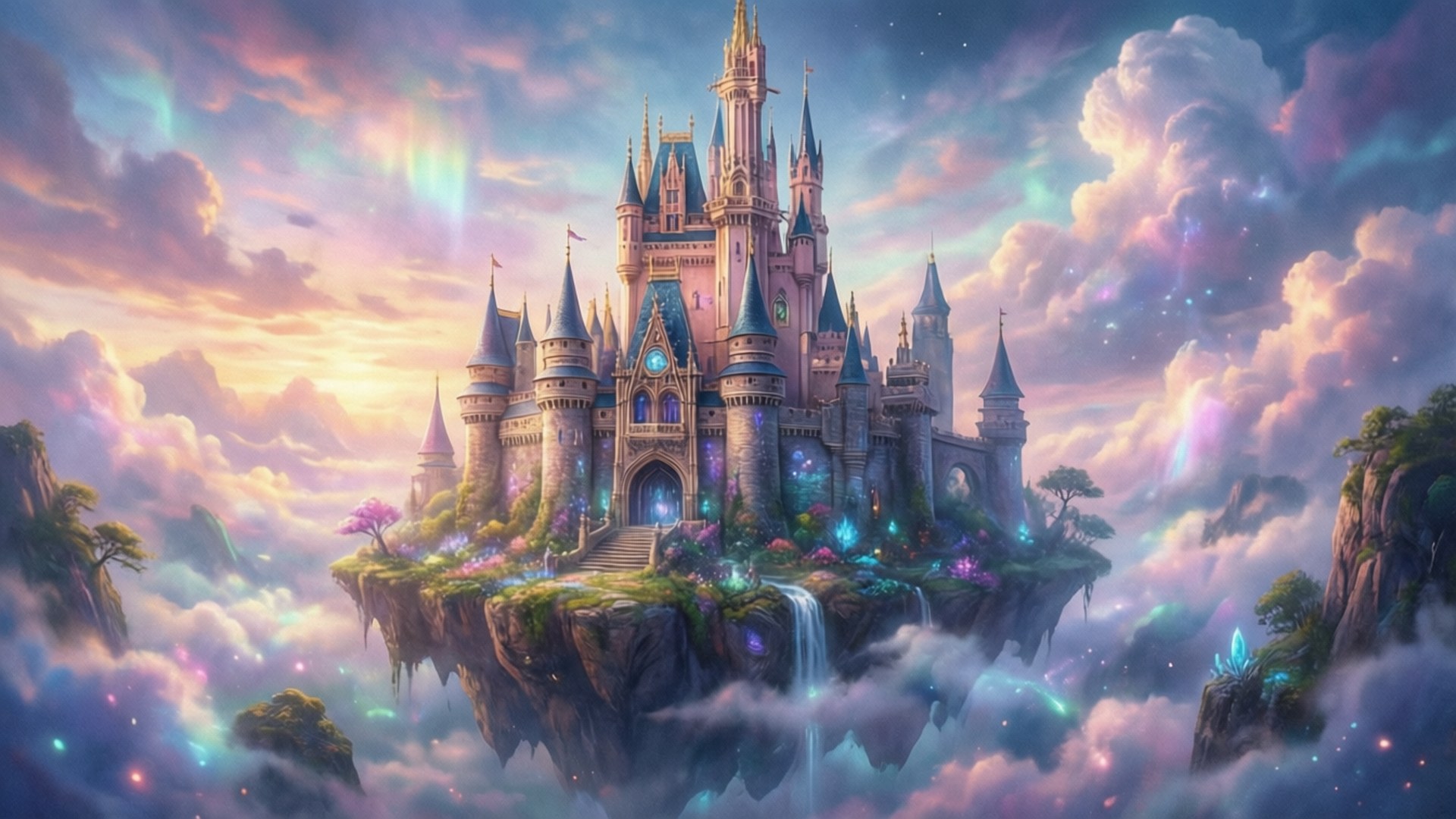 Flydende fantasiborg Wallpapers
