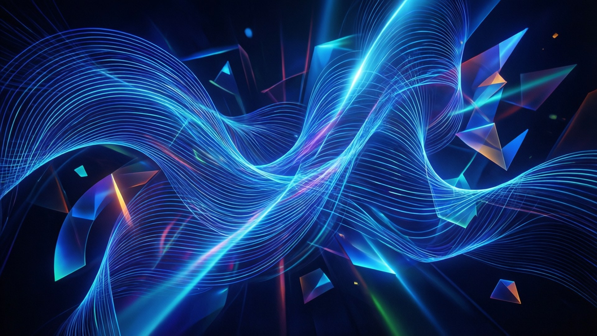 Flydende neonblå abstraktion Wallpapers