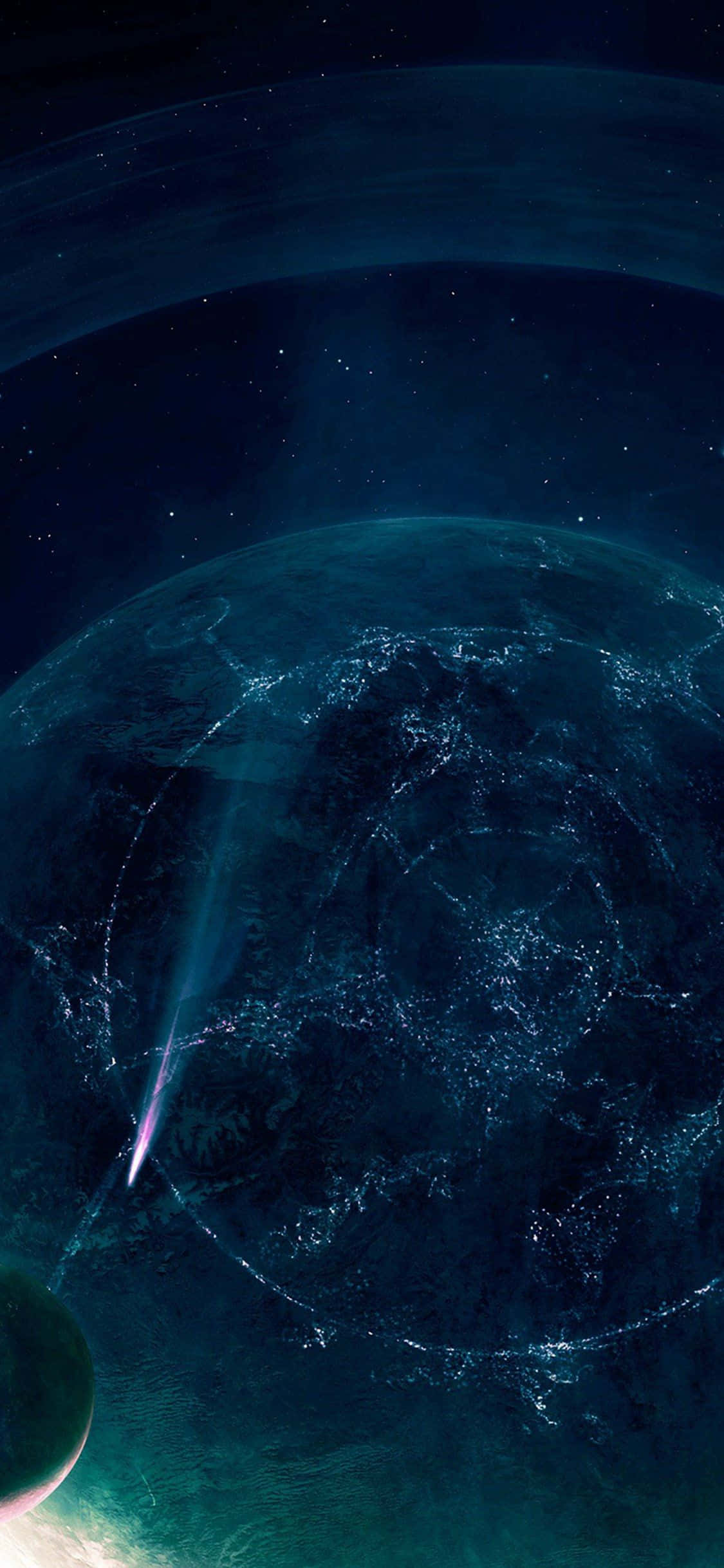 Flydende Planet iPhone XS OLED Baggrund Wallpapers
