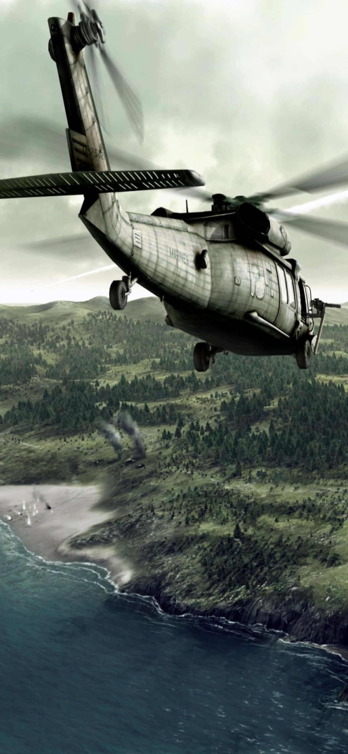 Flyv højt med den nye iPhone Xs Helikopter Wallpapers