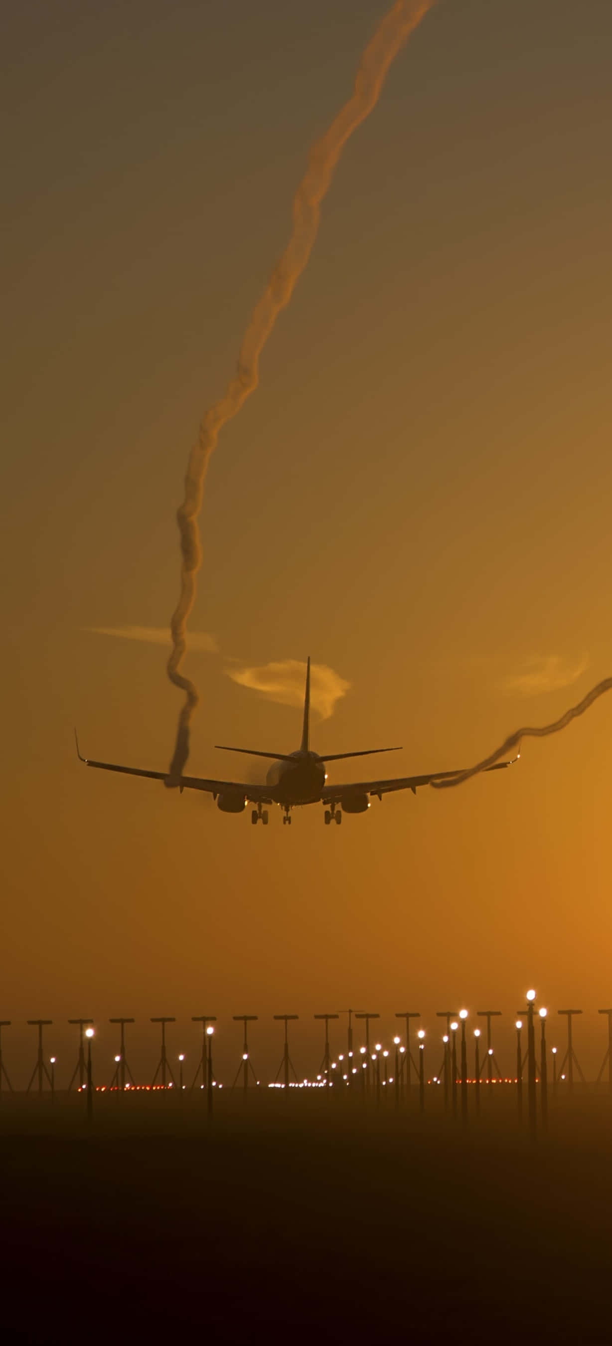 Fly på vej til landing Android fly baggrund Wallpapers