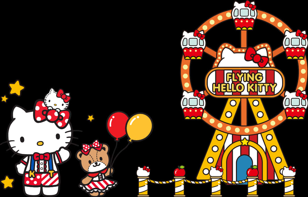 Flyvende Hello Kitty Karneval Tema Wallpapers