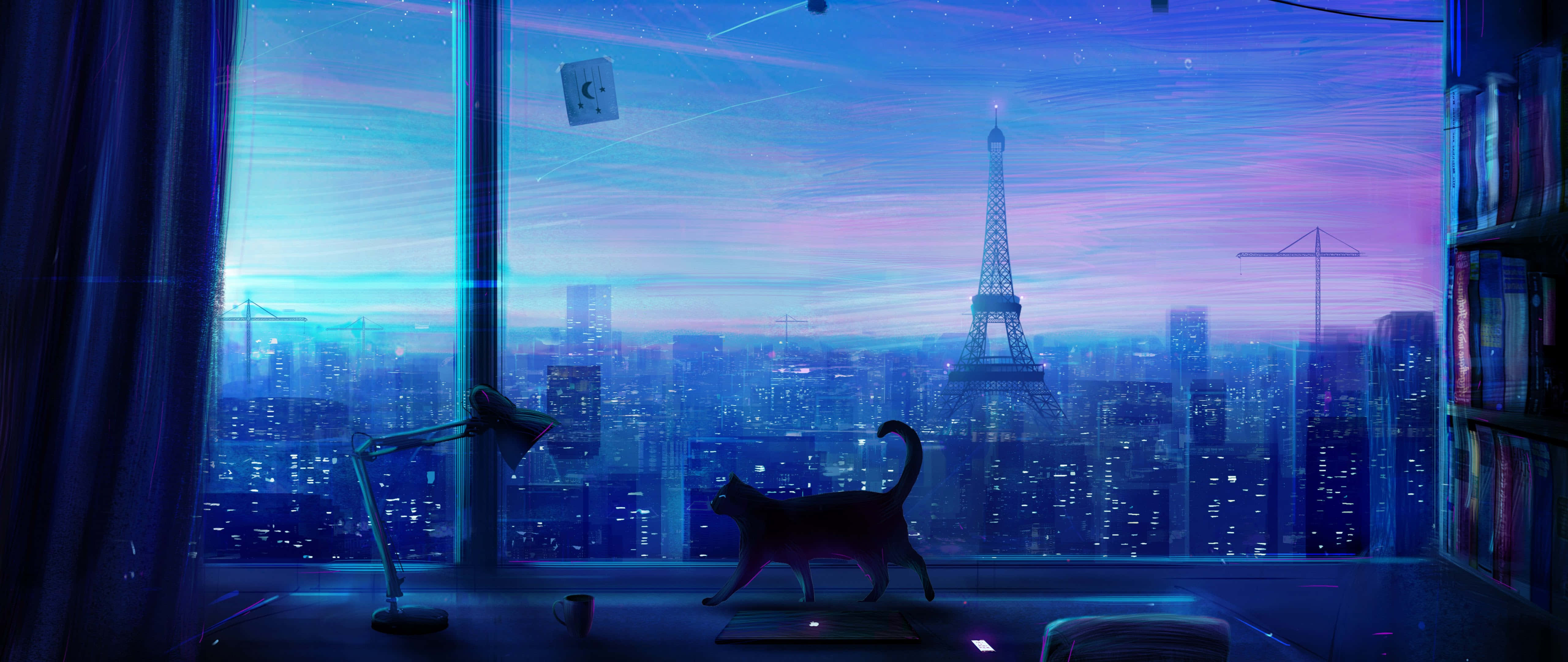 Fængende anime-inspireret rum Wallpapers