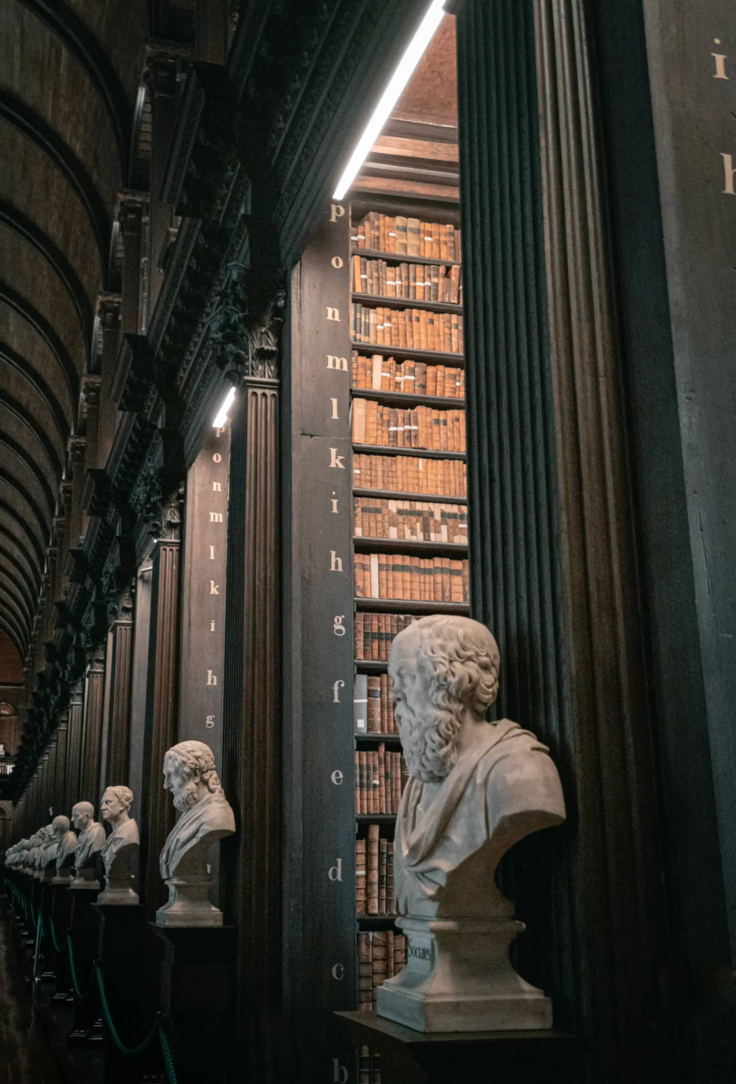 Fængslende glimt af Dark Academia æstetisk bibliotek Wallpapers