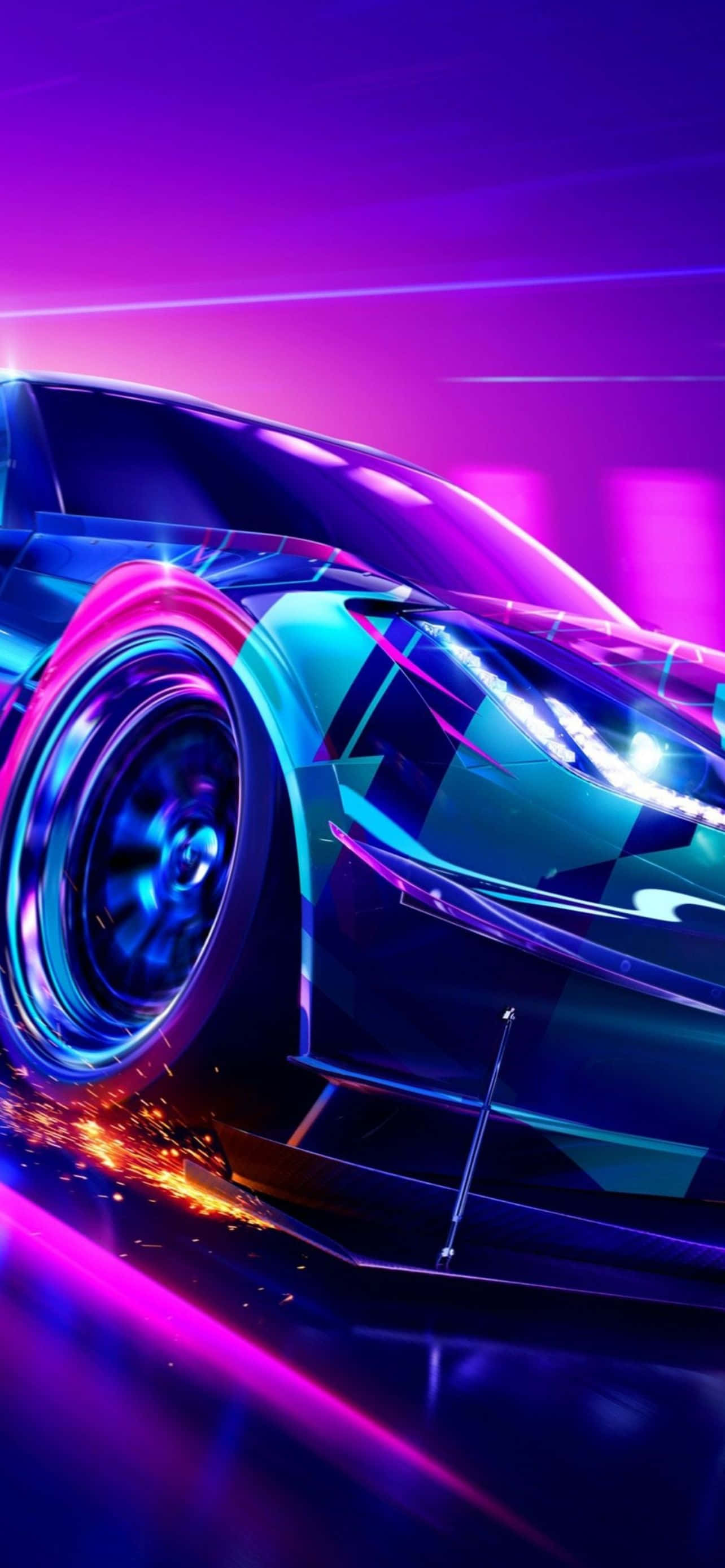 Fængslende Neonlys: Cool iPhone Baggrund Wallpapers