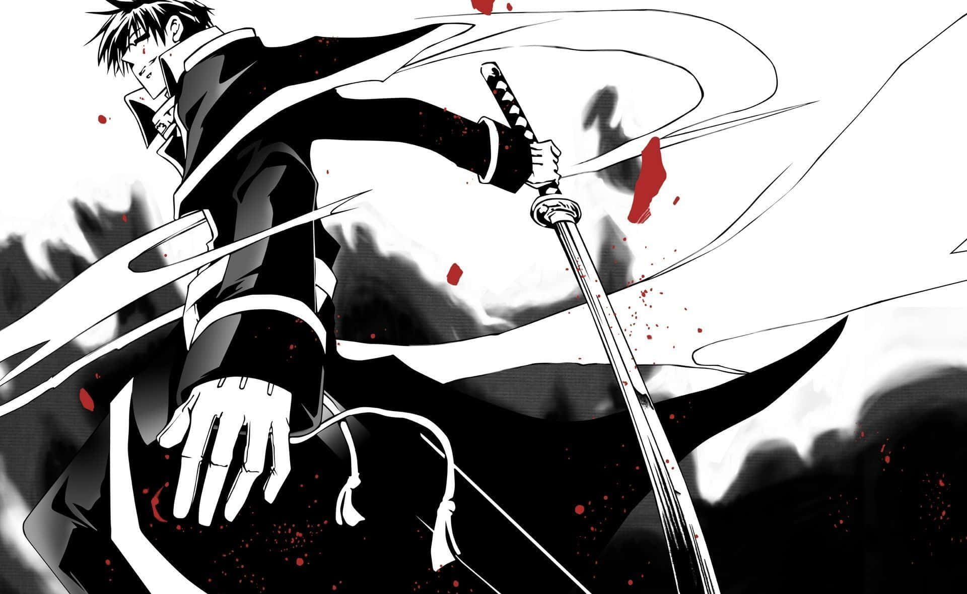 Fængslende sort-hvid anime-landskab Wallpapers